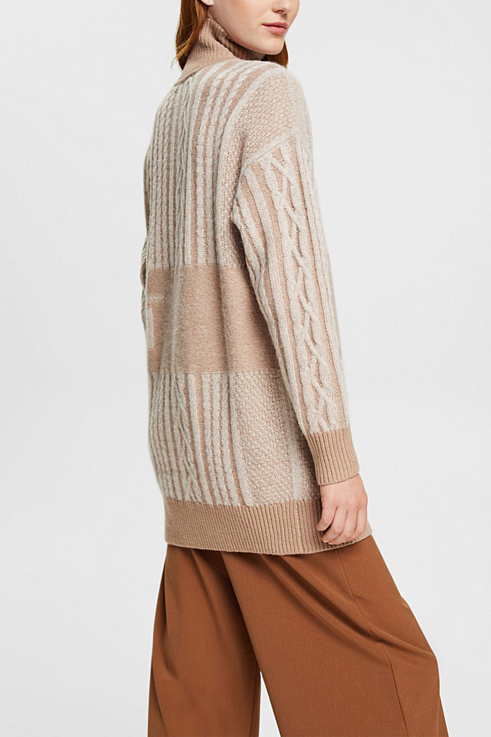 Long wool blend jumper, LIGHT BEIGE, detail-asia image number 3