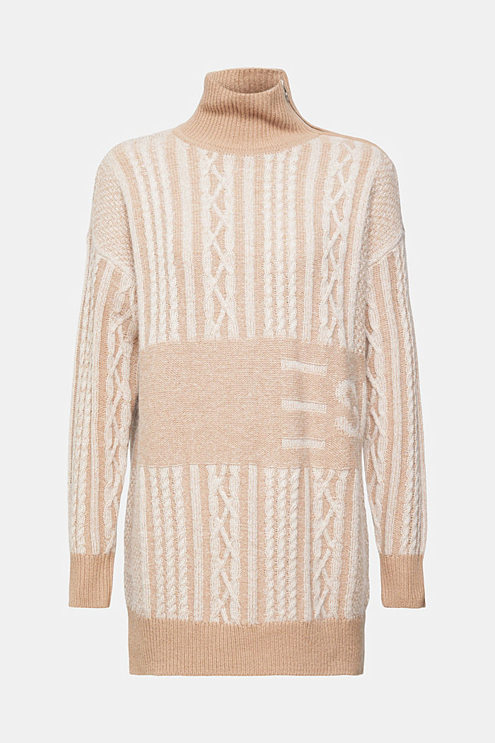 Long wool blend jumper, LIGHT BEIGE, detail-asia image number 5