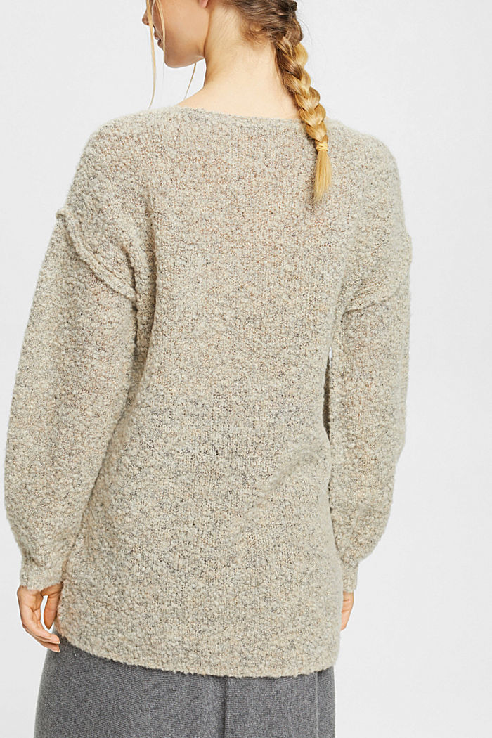 Chunky wool blend jumper, CREAM BEIGE, detail-asia image number 1