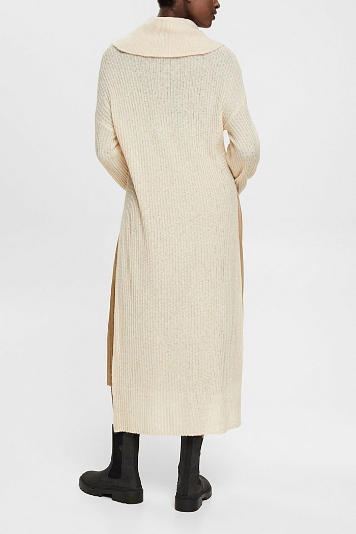 Long wool blend roll neck jumper, CREAM BEIGE, detail-asia image number 3