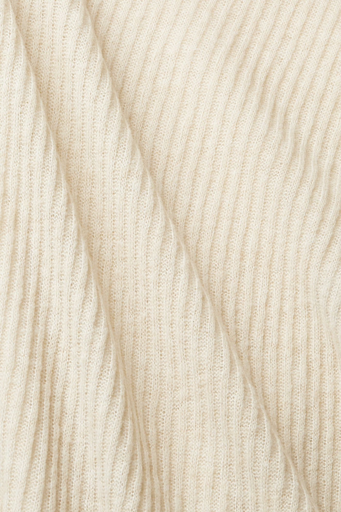 Long wool blend roll neck jumper, CREAM BEIGE, detail-asia image number 5