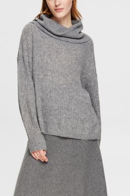 Wool blend roll neck jumper