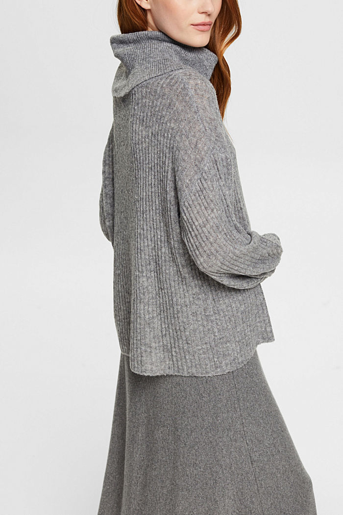 Wool blend roll neck jumper, MEDIUM GREY 5, detail-asia image number 3