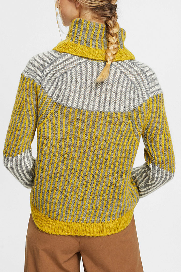 寬鬆樽領針織上衣, 灰色, detail-asia image number 1