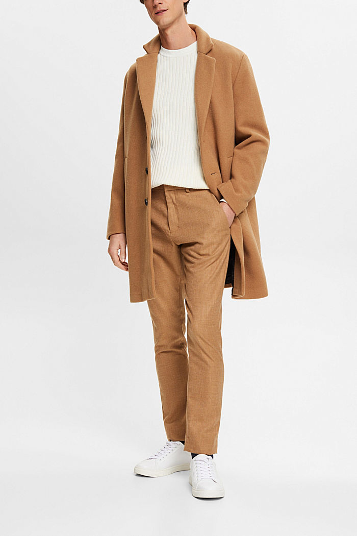 Wool touch trousers, CAMEL, detail-asia image number 1