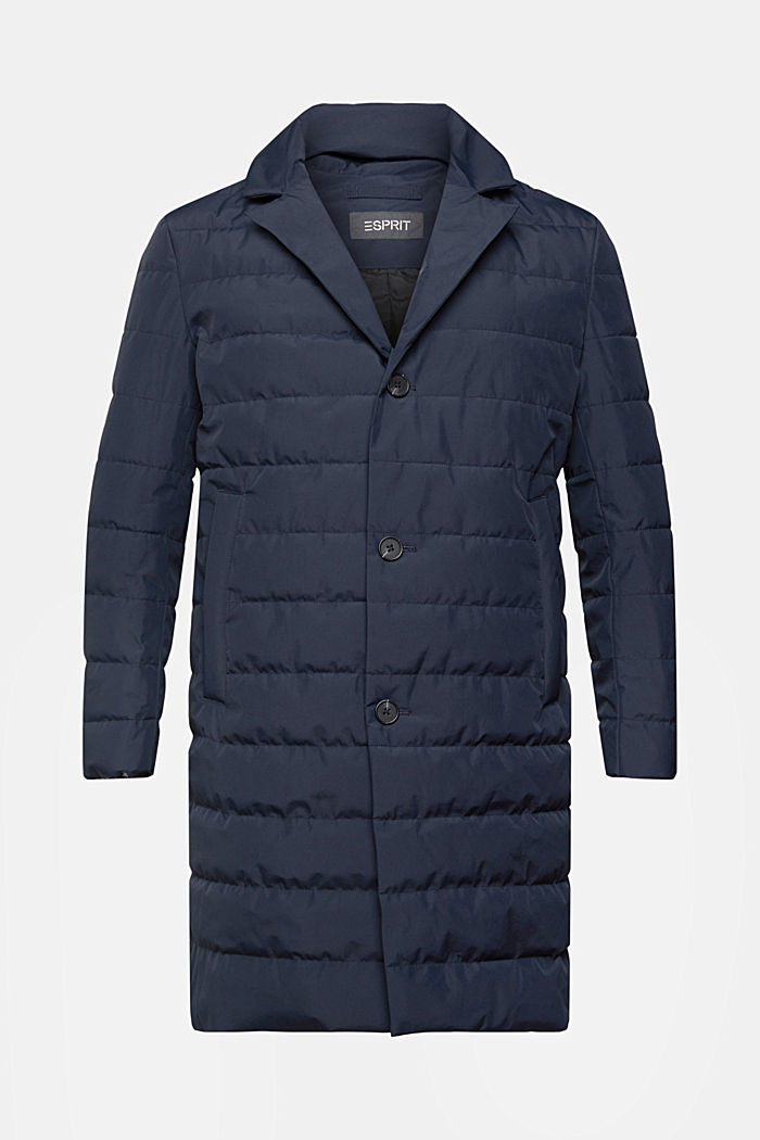 Quilted coat with lapel collar, NAVY, detail-asia image number 6
