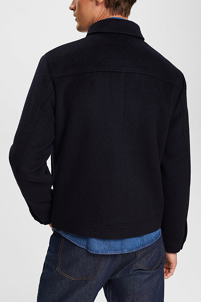Wool blend trucker jacket, NAVY, detail-asia image number 1