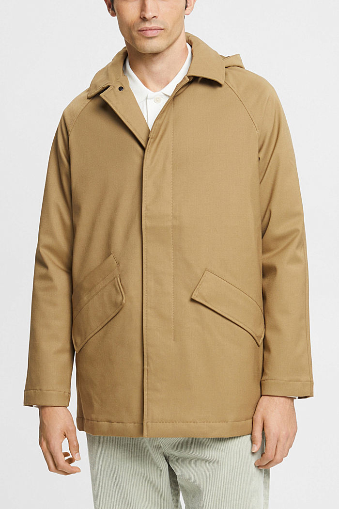 Coat with detachable hood, KHAKI BEIGE, detail-asia image number 0