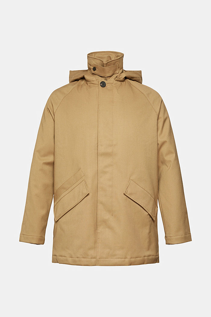 Coat with detachable hood, KHAKI BEIGE, detail-asia image number 5