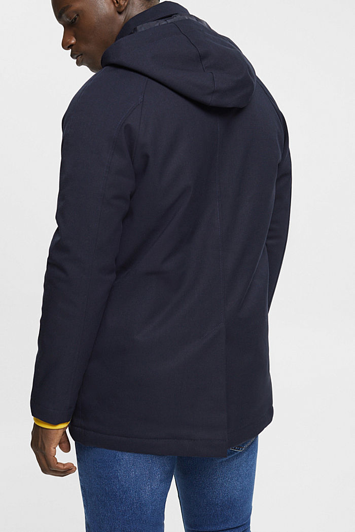 Coat with detachable hood, NAVY, detail-asia image number 3