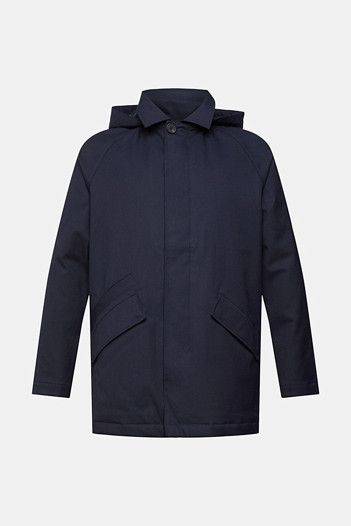 Coat with detachable hood, NAVY, detail-asia image number 6