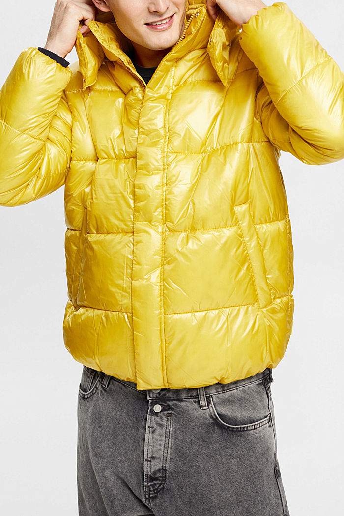 Glossy puffer jacket, PASTEL YELLOW, detail-asia image number 0