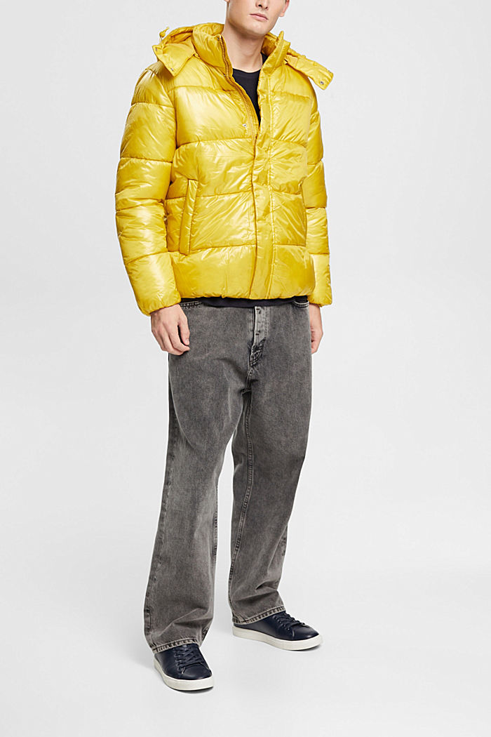 Glossy puffer jacket, PASTEL YELLOW, detail-asia image number 1