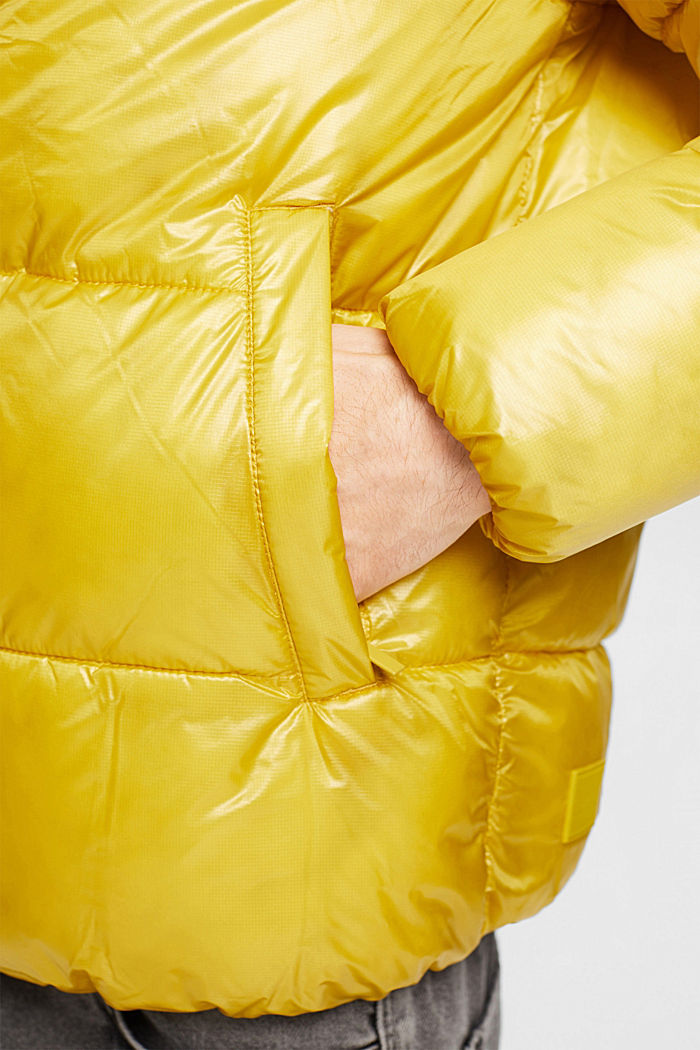 Glossy puffer jacket, PASTEL YELLOW, detail-asia image number 2