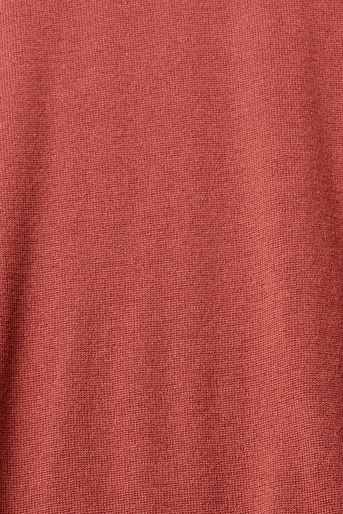 Roll neck wool sweater, TERRACOTTA, detail-asia image number 5