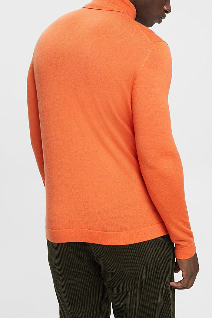 Roll neck wool sweater, RUST ORANGE, detail-asia image number 3