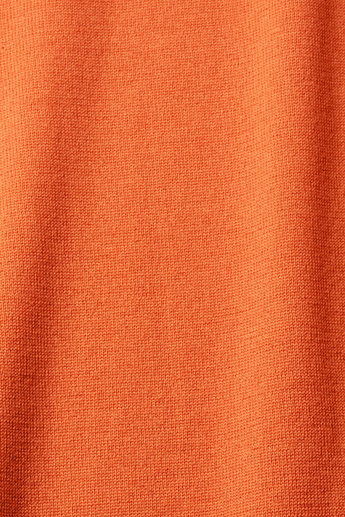 Roll neck wool sweater, RUST ORANGE, detail-asia image number 4
