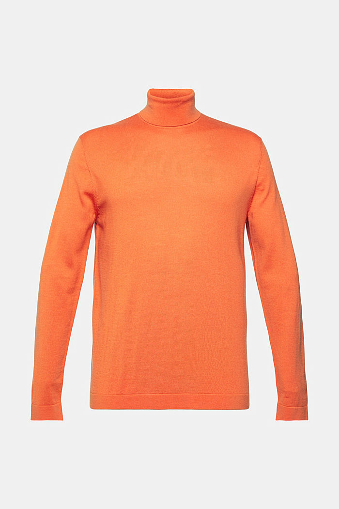 Roll neck wool sweater, RUST ORANGE, detail-asia image number 5