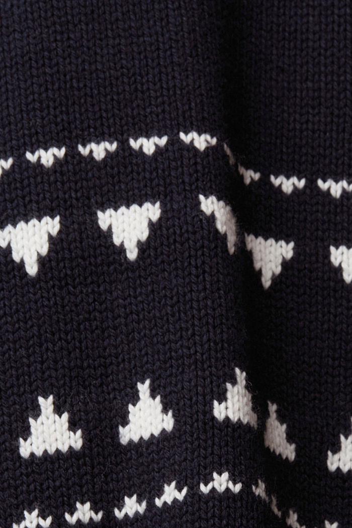 Knitted jacquard zip cardigan, NAVY, detail-asia image number 5