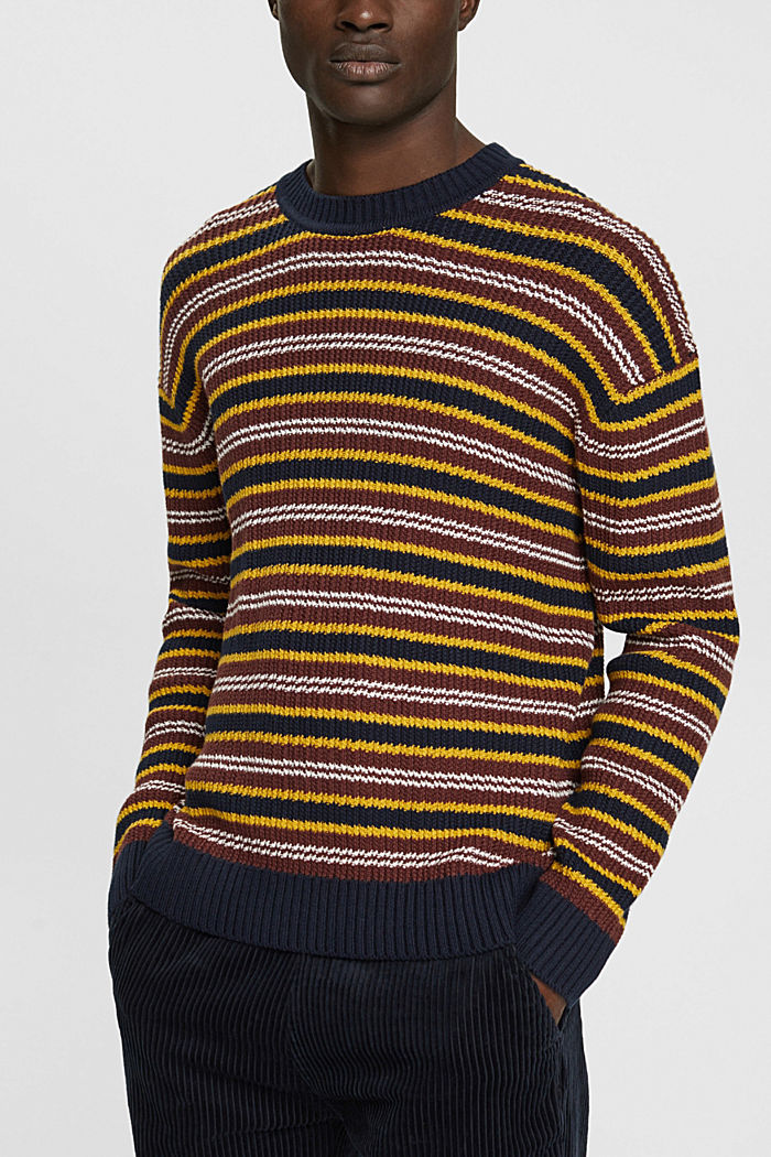 Striped wool blend jumper, NAVY, detail-asia image number 0