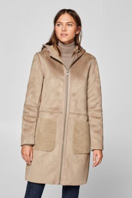 Esprit Hooded jacket in faux shearling at our Online Shop