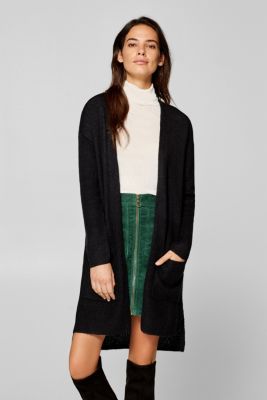 Esprit Med uld Lang cardigan i strukturmiks i Esprits