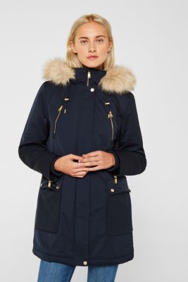 esprit faux fur hood contrast detail parka