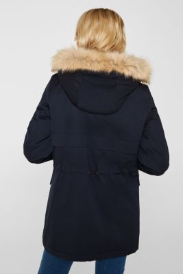 esprit faux fur hood contrast detail parka