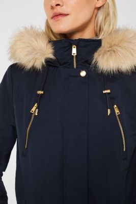 esprit faux fur hood contrast detail parka