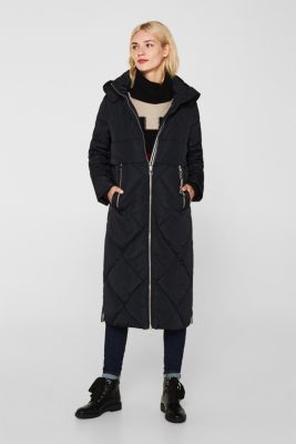 Esprit Quilted coat with a detachable hood at our Online Shop