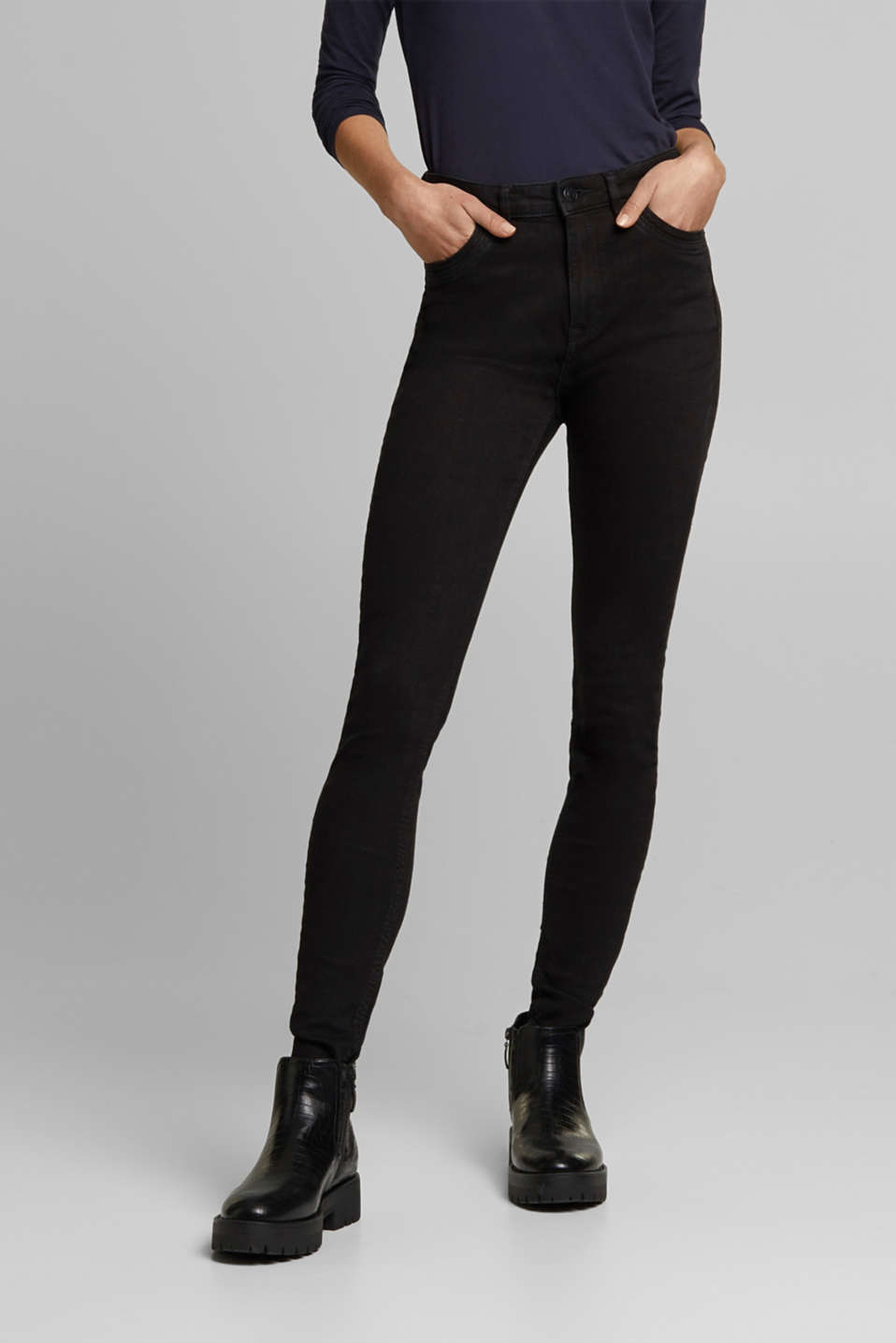 Esprit - Organic cotton skinny jeans at our Online Shop