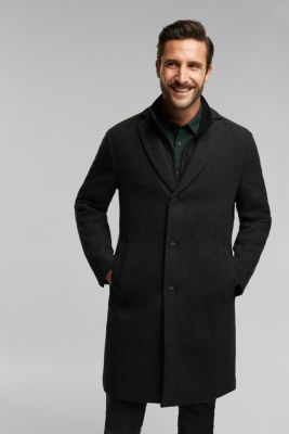 wool blend coat with hood