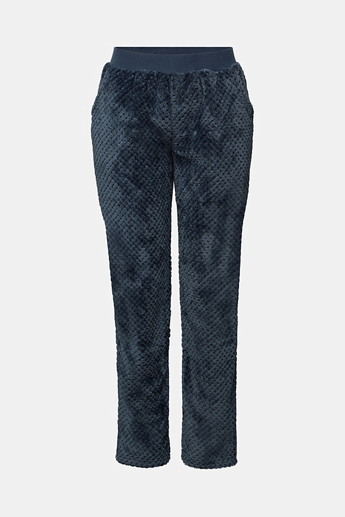 Soft lounge trousers made of textured plush