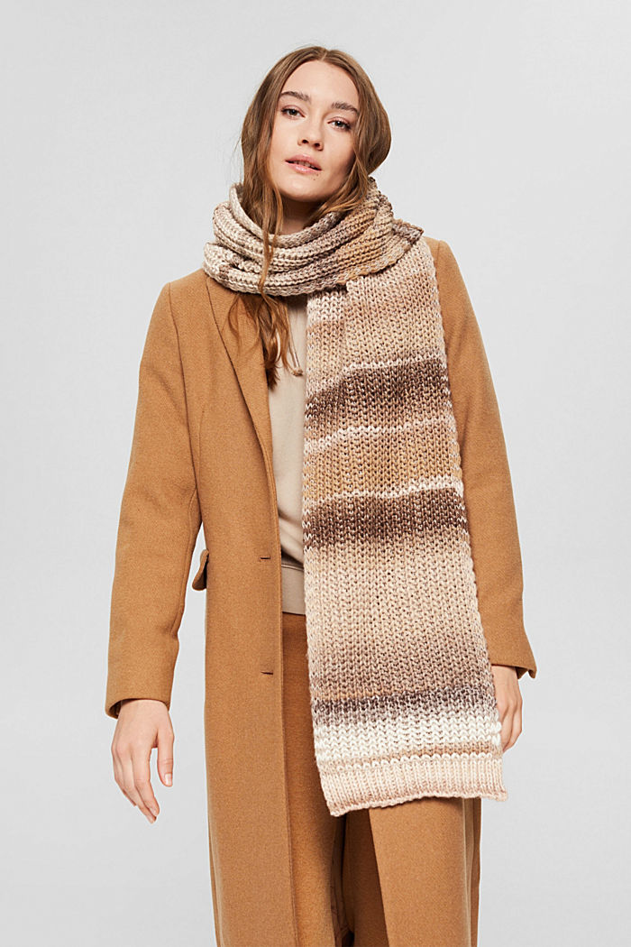 Con lana: bufanda con degradación de color, OFF WHITE, detail image number 3