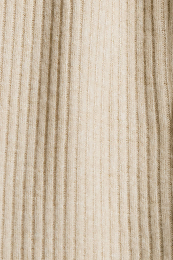 Reciclado: pantalón de punto acanalado con perneras amplias, BEIGE, detail image number 4