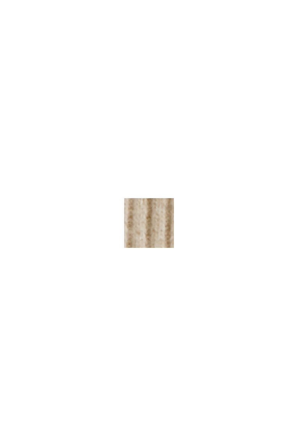 Made of recycled material: rib knit wide-leg trousers, BEIGE, swatch