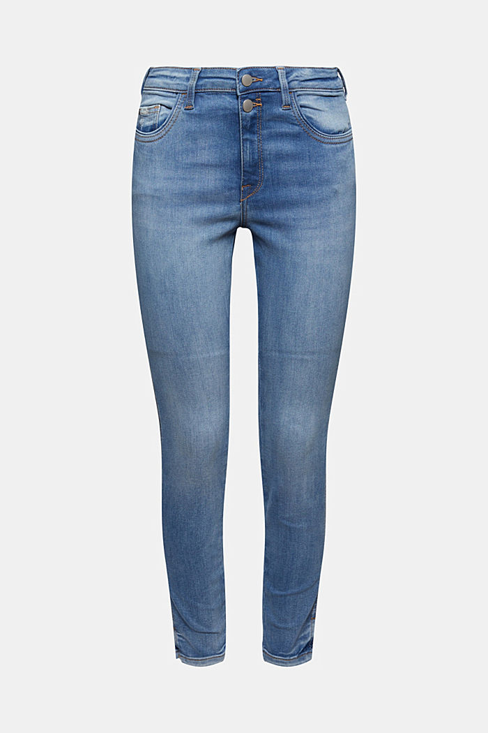 Cropped jeans with a slit hem