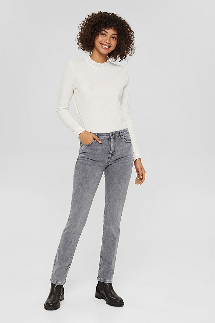 Strečové džíny s obnošeným vzhledem, bio bavlna