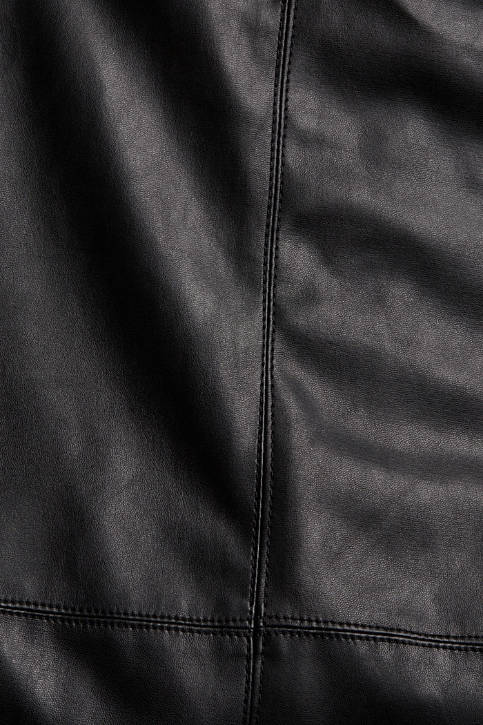 Falda midi de polipiel, BLACK, detail image number 4