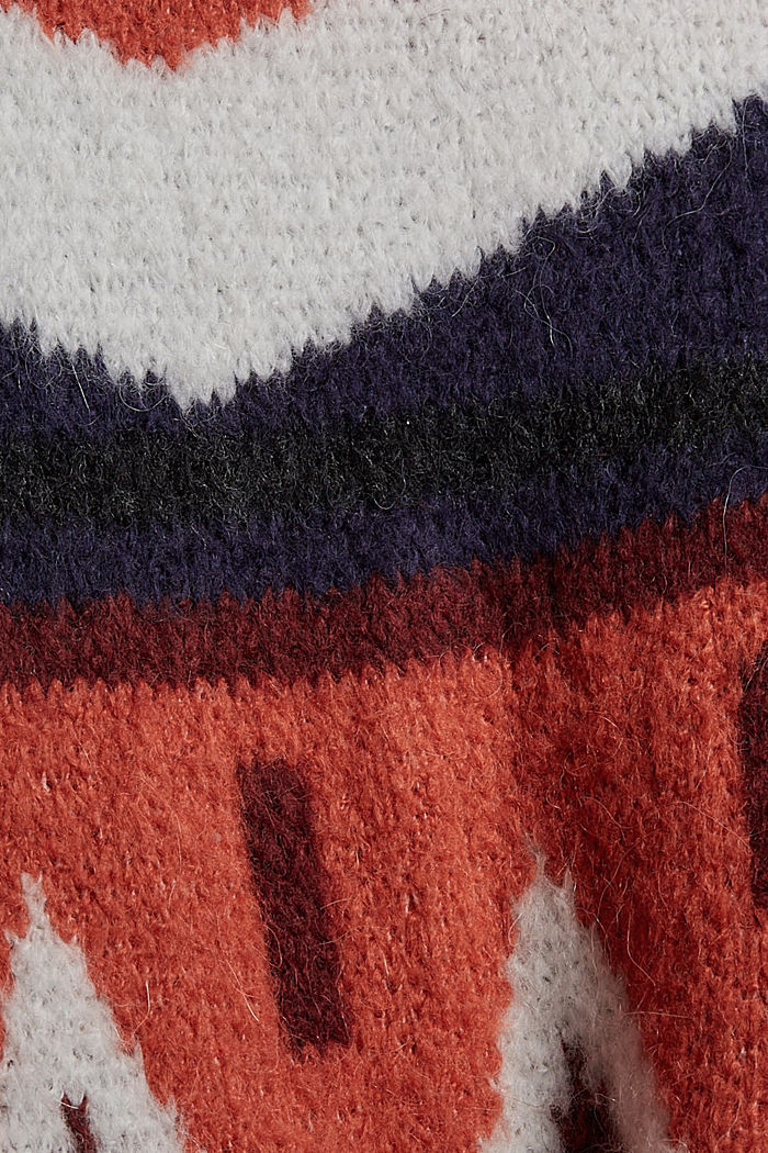 Con lana y alpaca: jersey de cuello alto, GARNET RED, detail image number 4