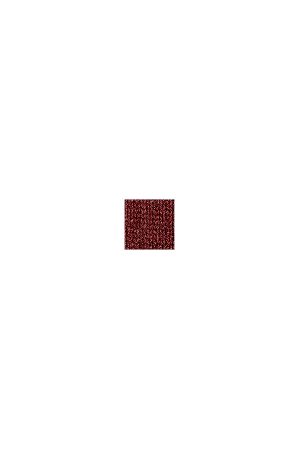 Rullekrave-pullover af økologisk bomuldsblanding, GARNET RED, swatch