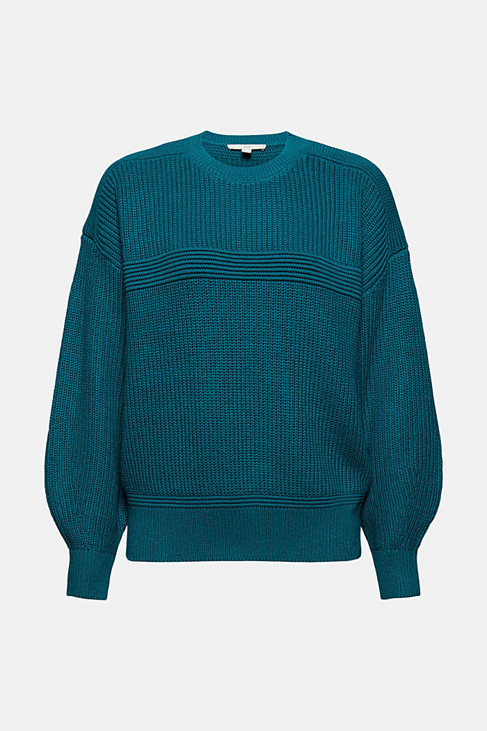 Sweter z okrągłym dekoltem z mieszanki bawełnianej