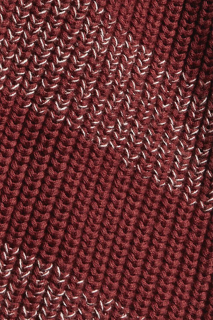 Gebreide hoodie van 100% biologisch katoen, GARNET RED, detail image number 4