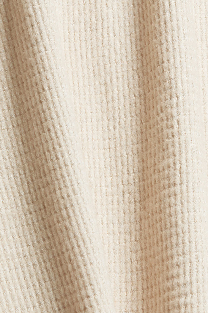 Gerecycled: lang vest met structuur, BEIGE, detail image number 4