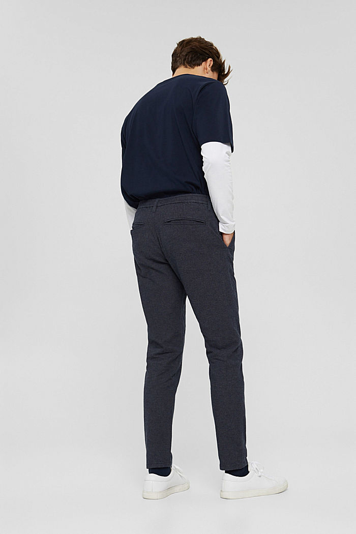Pantalón de franela con cintura elástica, algodón ecológico, DARK BLUE, detail image number 3