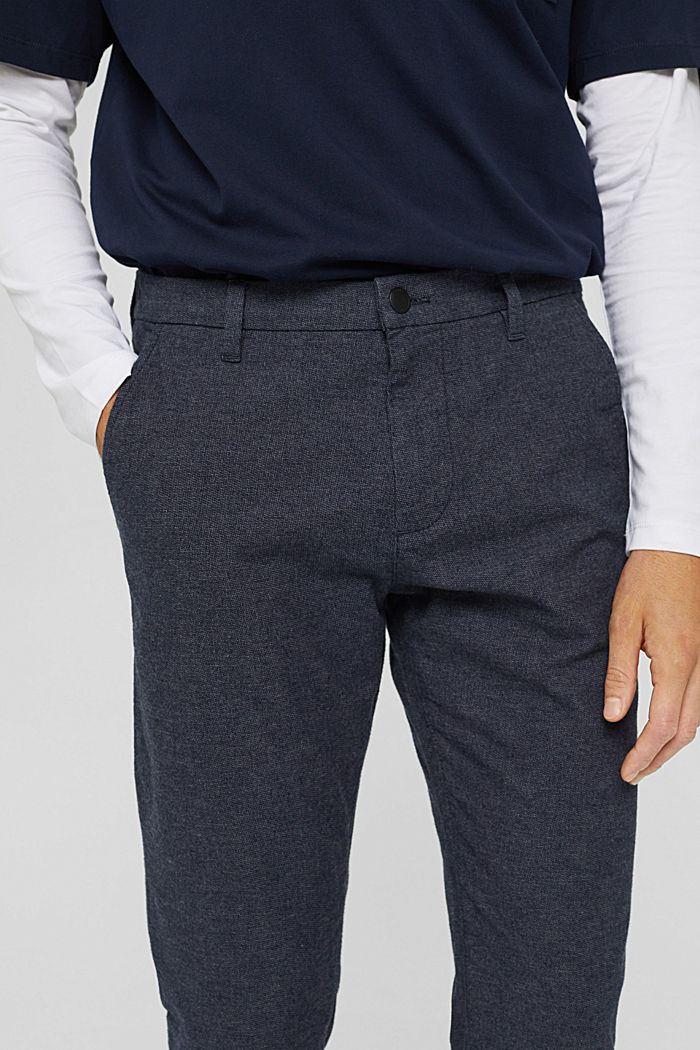 Pantalón de franela con cintura elástica, algodón ecológico, DARK BLUE, detail image number 2