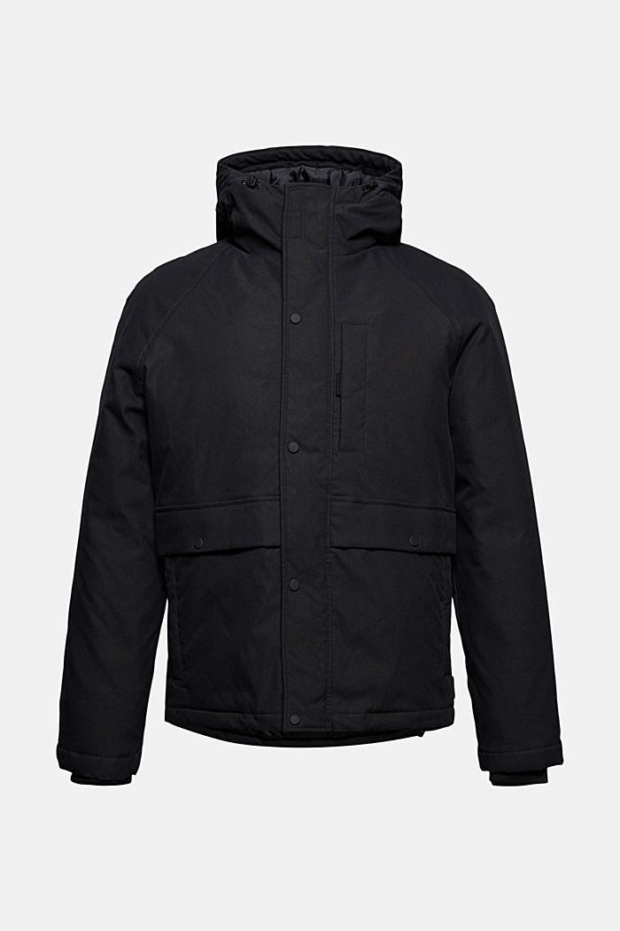 Reciclada: chaqueta acolchada con capucha, ANTHRACITE, overview