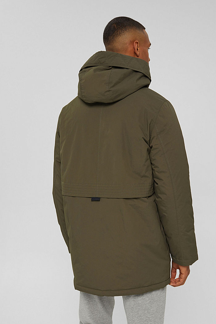 Reciclada: chaqueta acolchada con capucha, DARK KHAKI, detail image number 3