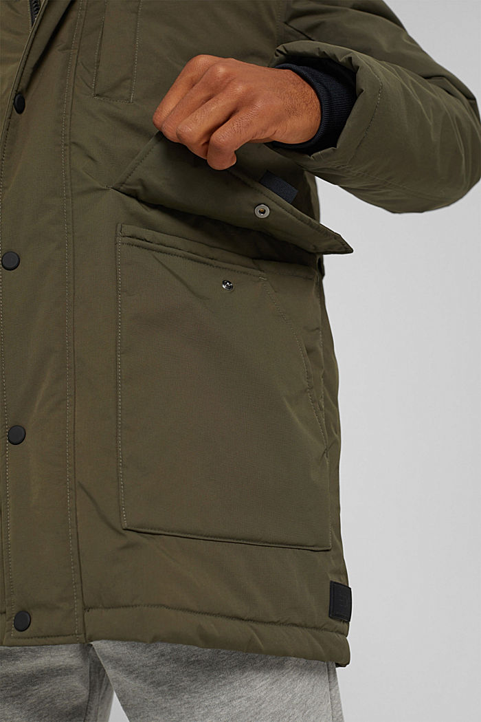 Reciclada: chaqueta acolchada con capucha, DARK KHAKI, detail image number 7