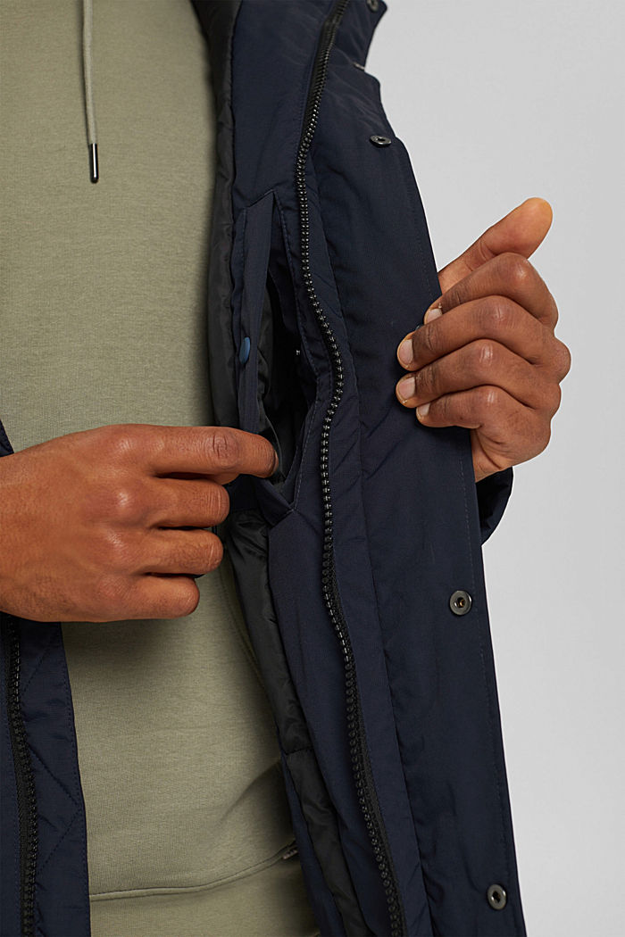 Reciclada: chaqueta acolchada con capucha, NAVY, detail image number 2